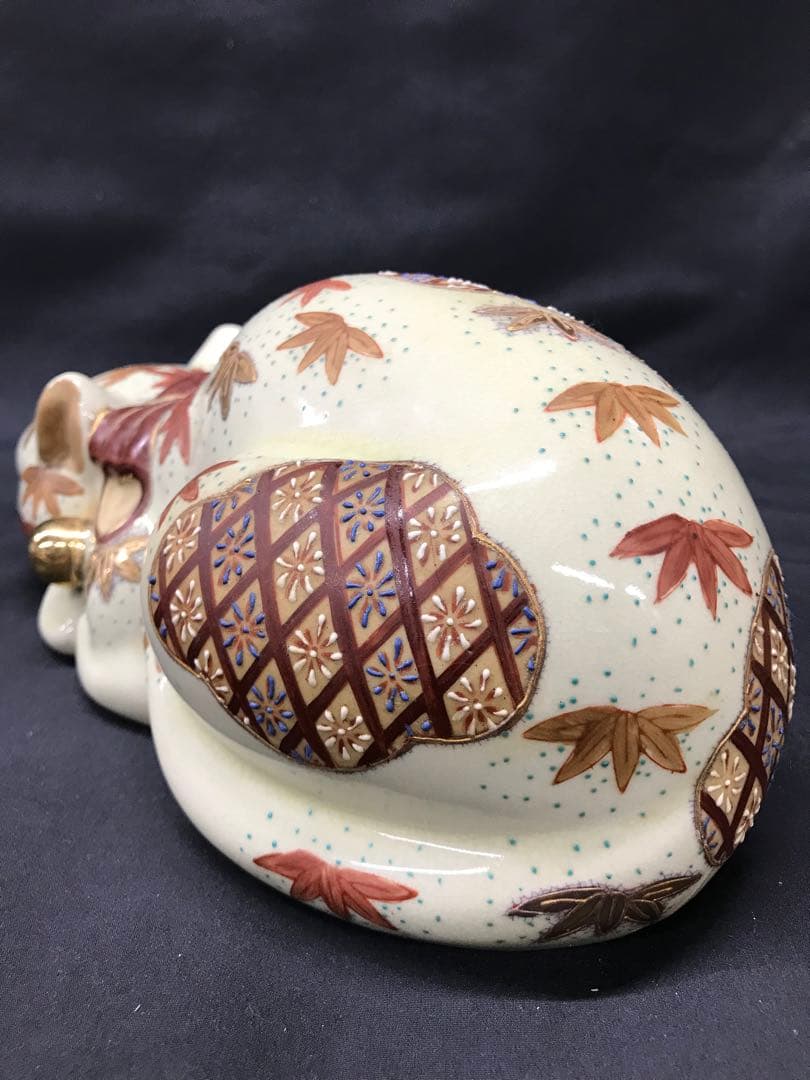 値下！【現状品】九谷焼　招き猫　眠り猫　置き物