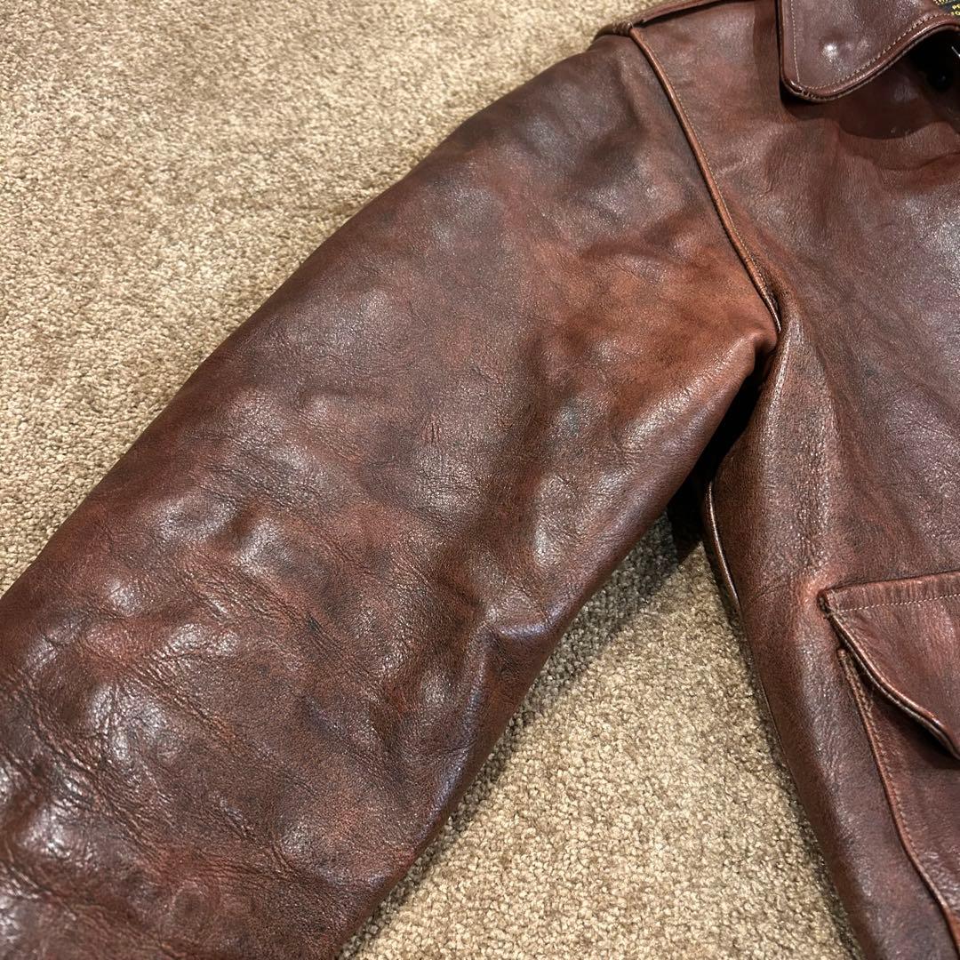 【美品】バズリクソンズ　A-2 サイズ38 ブロンコハイド　アニリン仕上