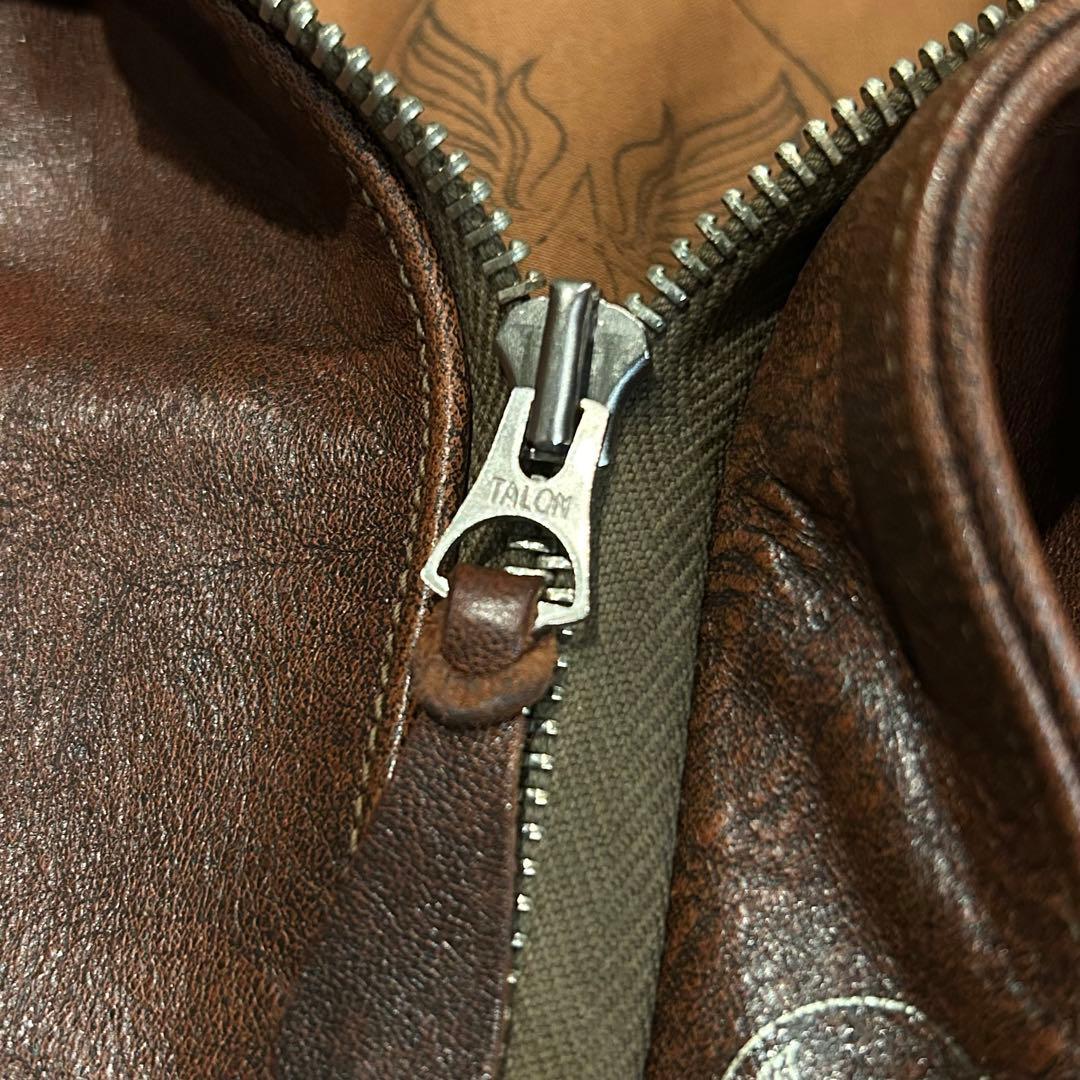 【美品】バズリクソンズ　A-2 サイズ38 ブロンコハイド　アニリン仕上