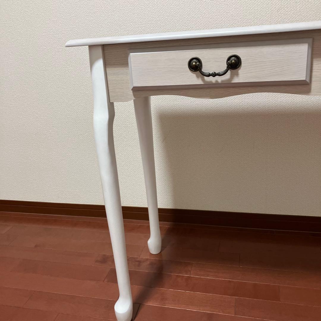 アンティーク風　猫足　ホワイトコンソールテーブル　デスク　幅100