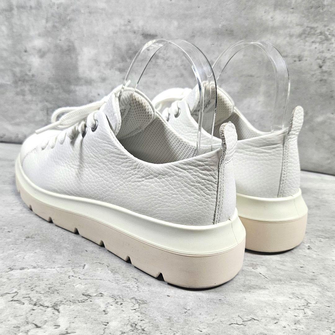 美品 ECCO エコー レザースニーカー 厚底 ホワイト 38