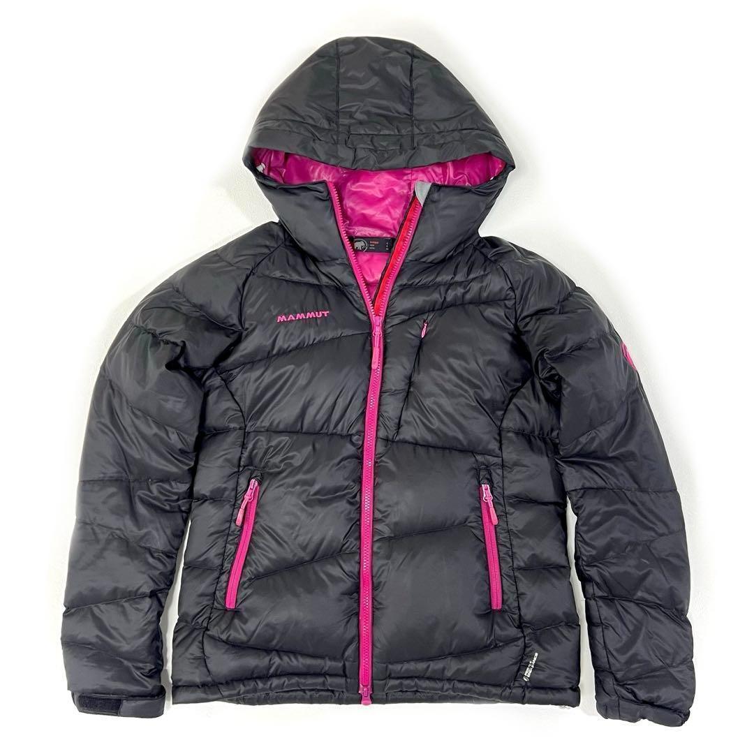 マムート アトラスフーデッドダウン ジャケット アウトドア ブラック ピンク M