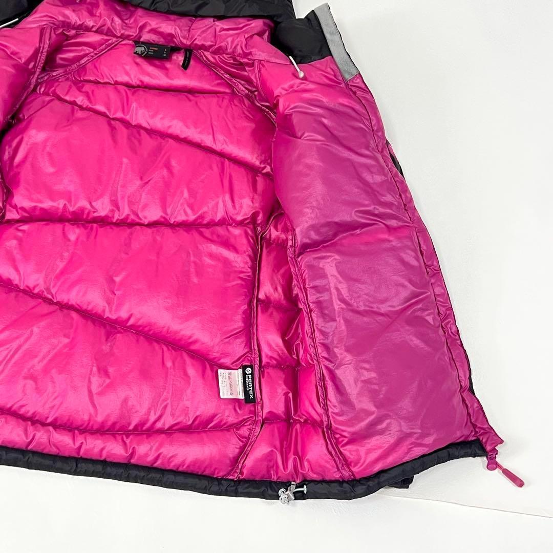 マムート アトラスフーデッドダウン ジャケット アウトドア ブラック ピンク M