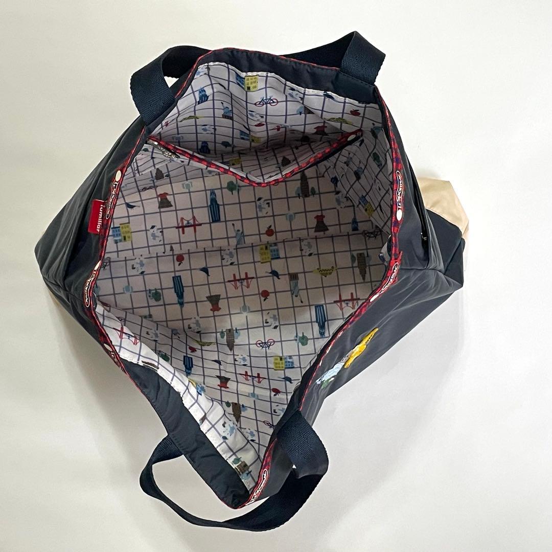 familiar✖️レスポートサック　刺繍トートバッグ ネイビー