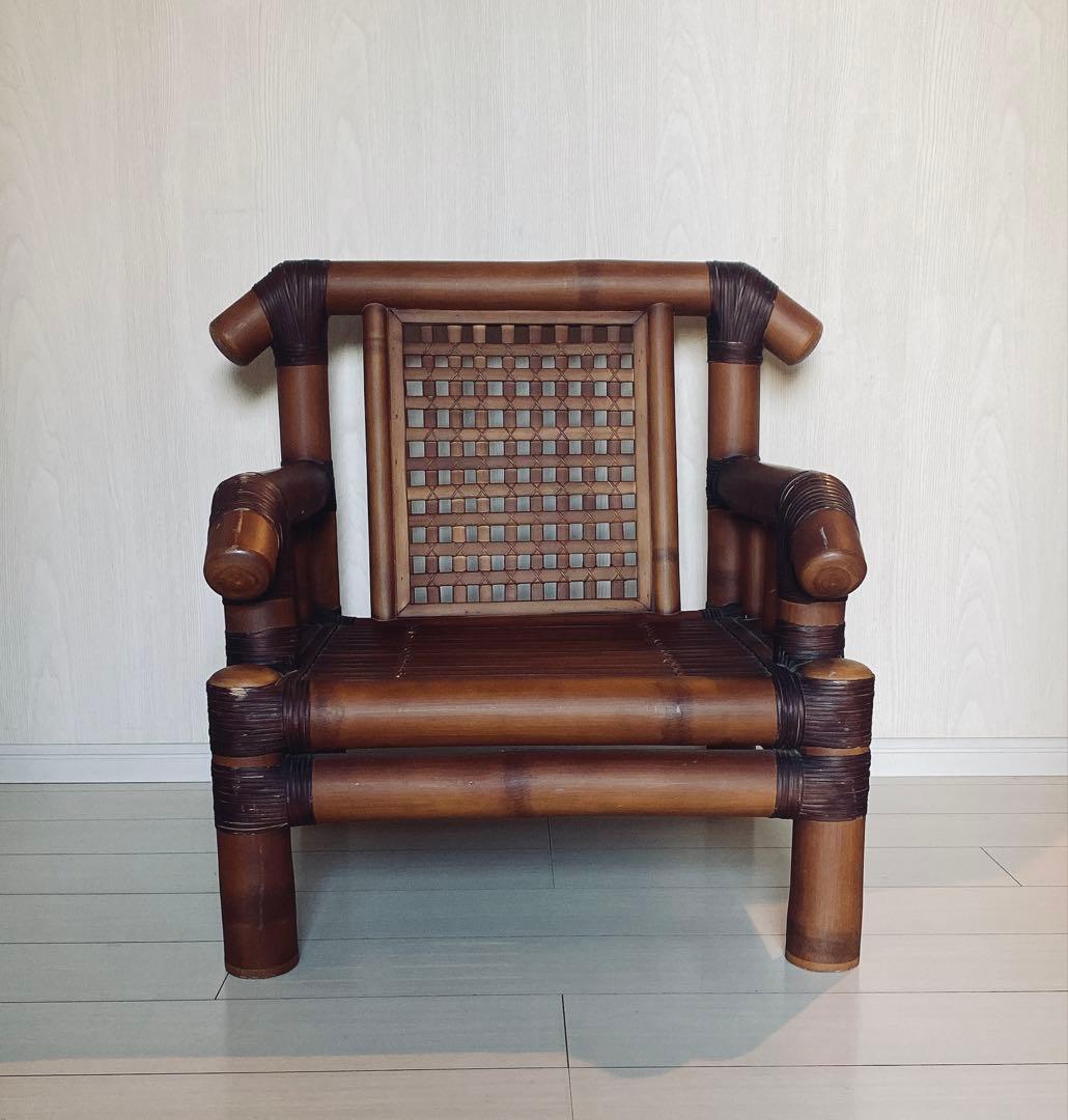 〈希少〉バンブー 竹製 ラタン チェア アンティーク 民族　民族雑貨