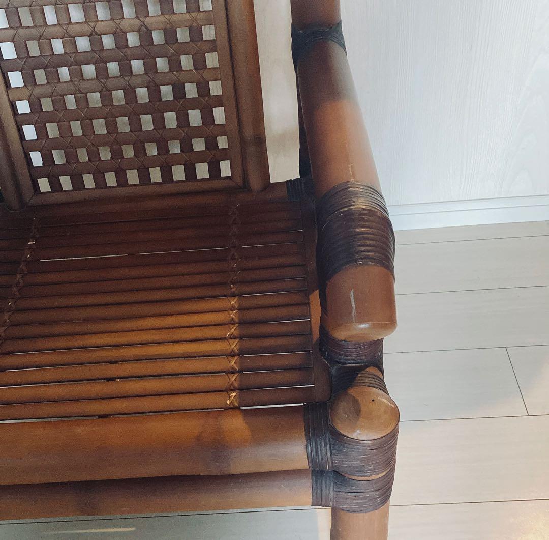 〈希少〉バンブー 竹製 ラタン チェア アンティーク 民族　民族雑貨