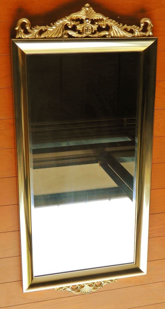 【昭和レトロ 美品】真鍮枠 ウォールミラー