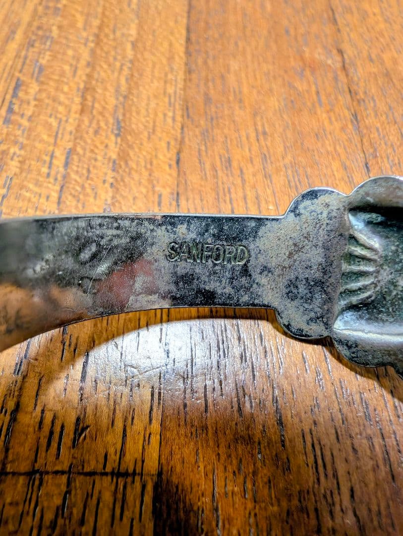 【希少】ナバホ族SANFORDターコイズシルバーバングル インディアンジュエリー