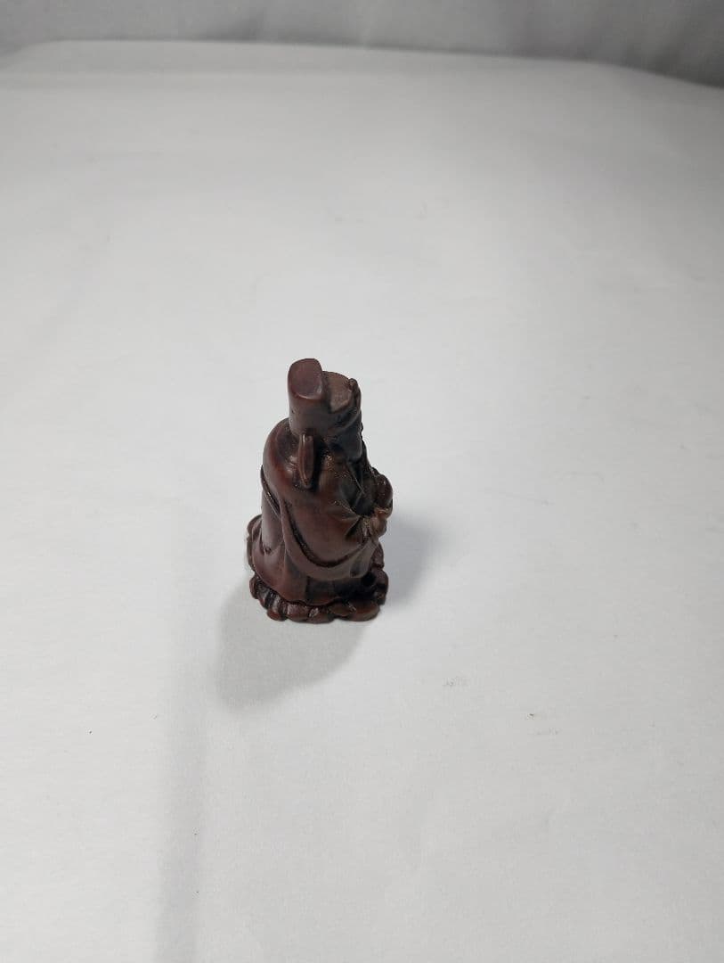 木製仏像風置物 茶色 小型