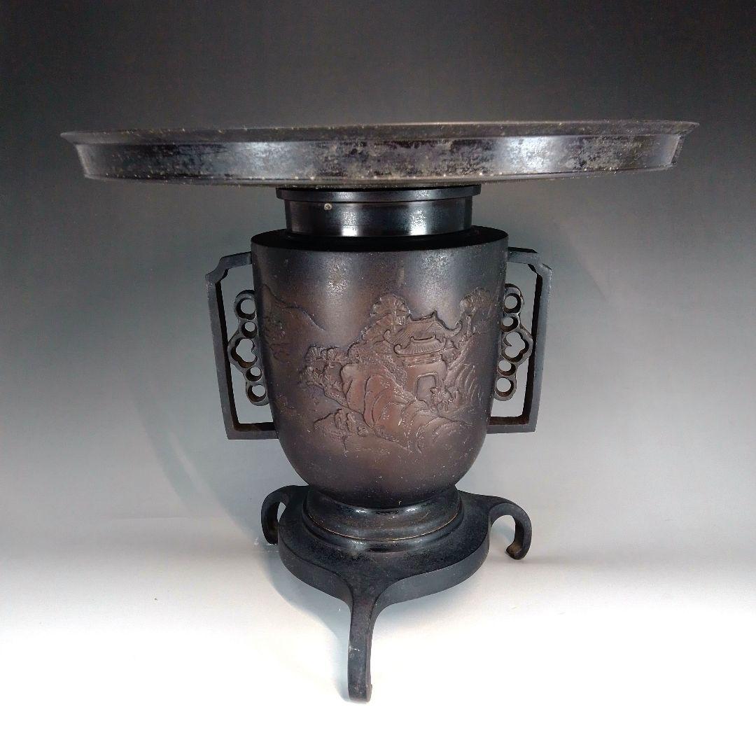 池坊　薄端　花器　唐銅　生け花　箱無し