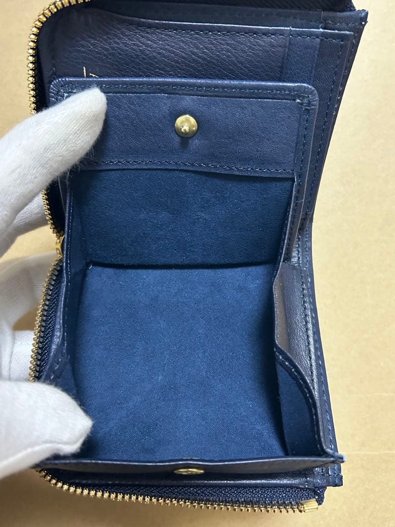 BAGGYPORT バギーポート 藍染め ヘビ革 パイソン コンパクトハーフ財布