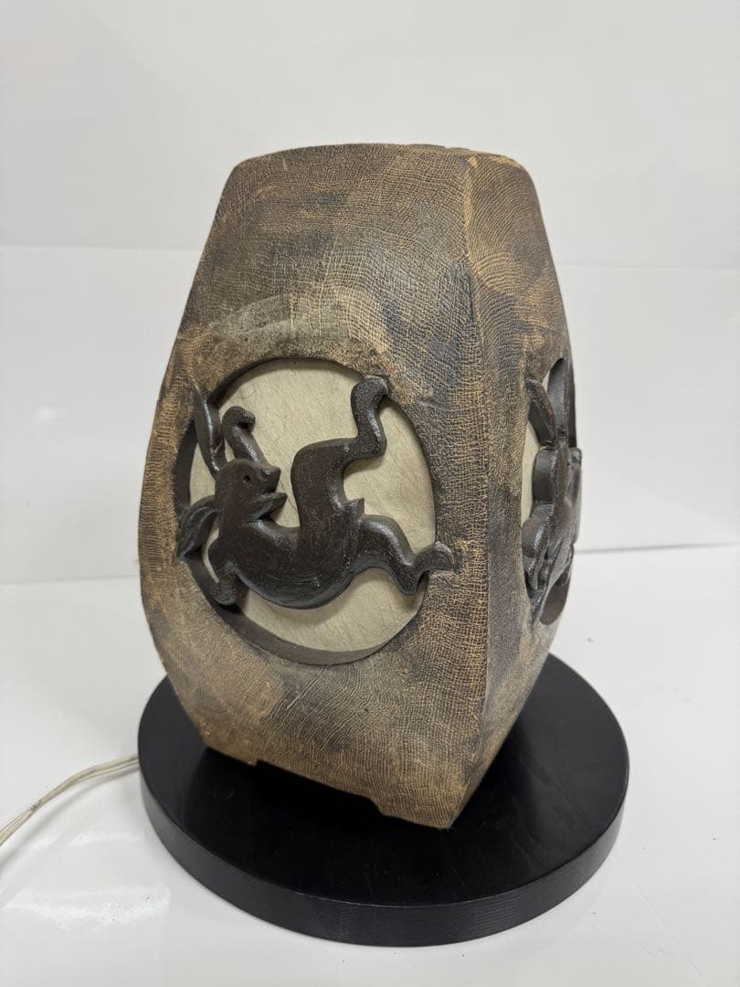 陶房 洛司庵 川添貞秀作 波佐見焼 うさぎ ランプ 行灯 陶器