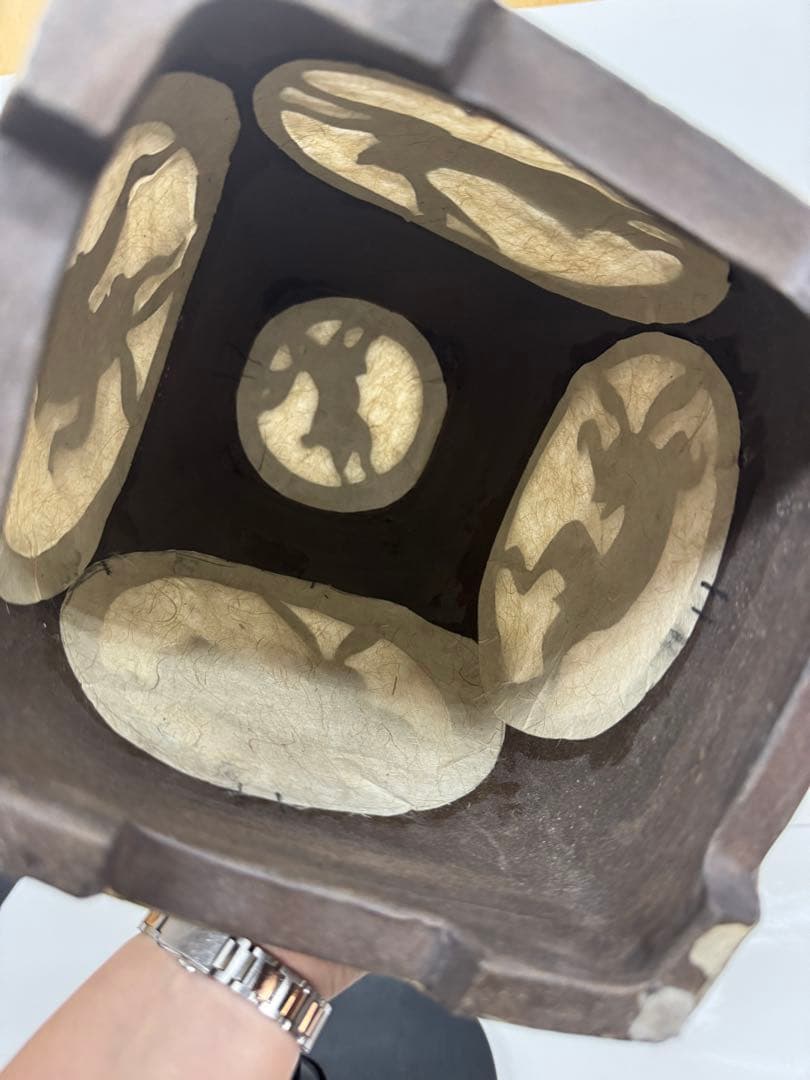 陶房 洛司庵 川添貞秀作 波佐見焼 うさぎ ランプ 行灯 陶器