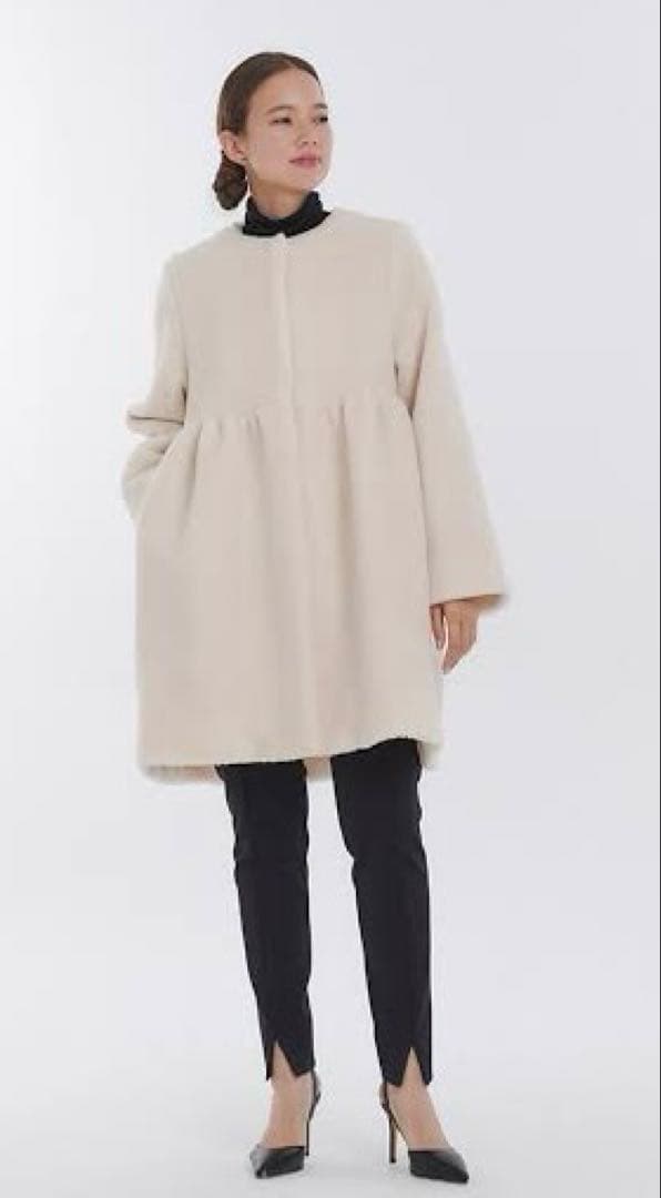 美品　38 ヨリ　yori もふボアコート　ホワイト　ボア　コート