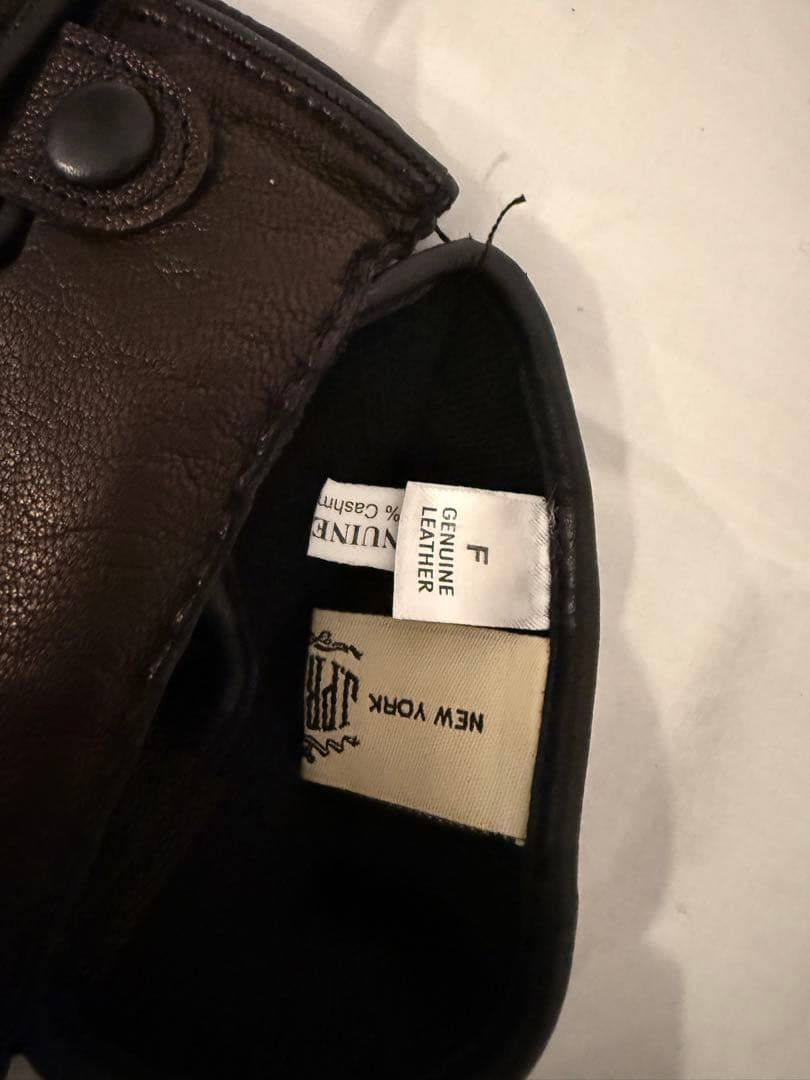 J.PRESS ゴートレザーカシミア裏地ダークブラウン レザー手袋