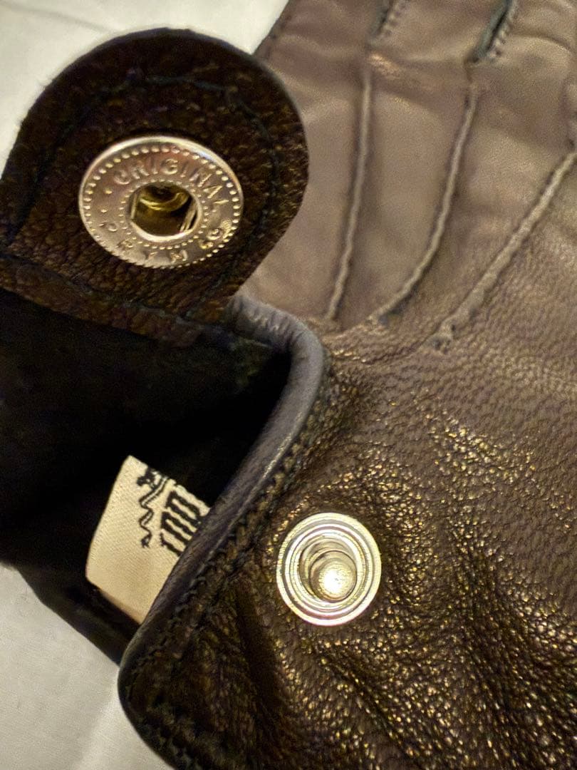 J.PRESS ゴートレザーカシミア裏地ダークブラウン レザー手袋