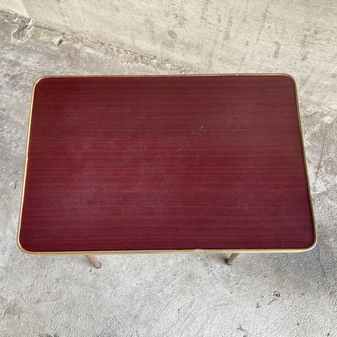 テーブル 机 ラック 台 棚付き アイアン シャビー 当時物 昭和レトロ