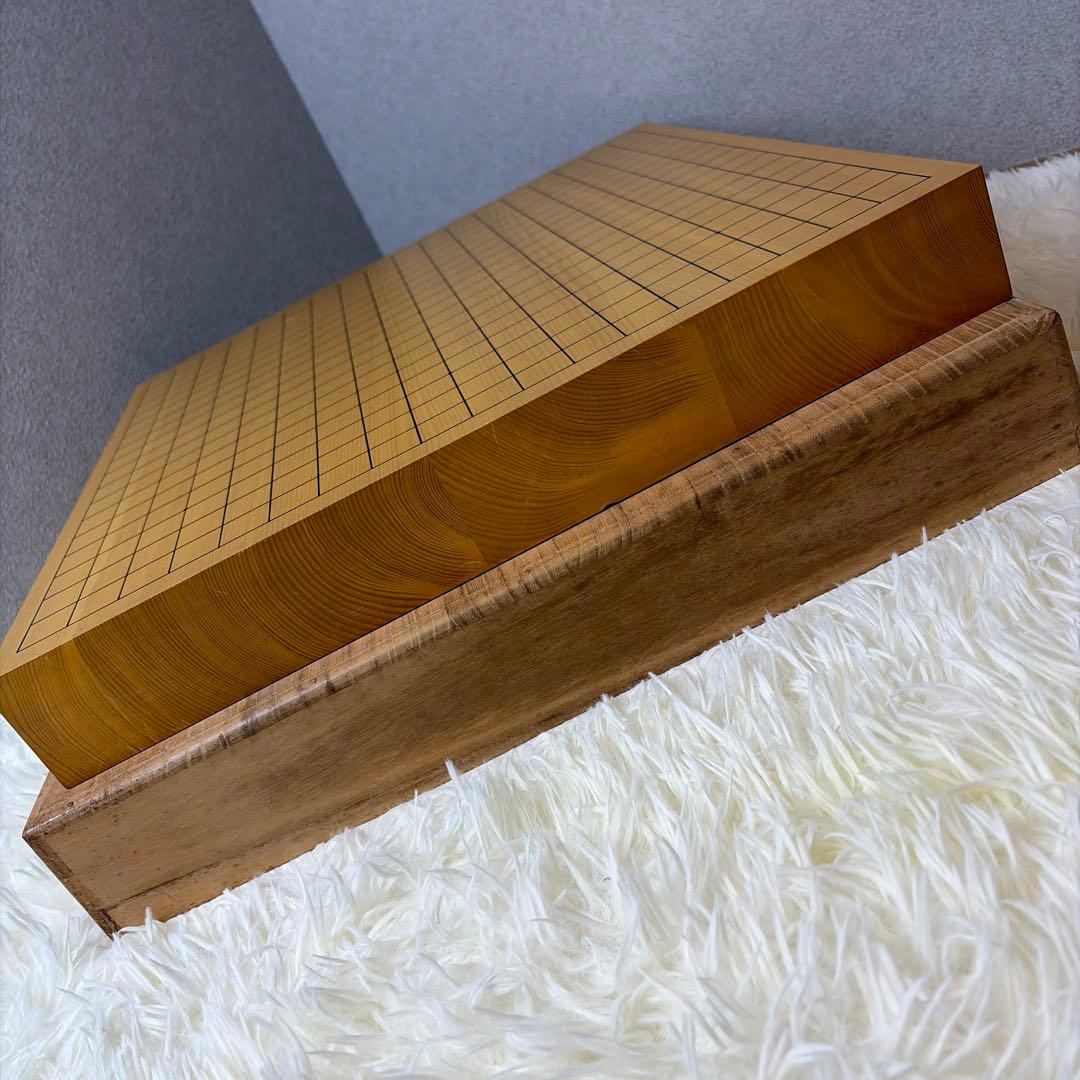 【極美品】本榧 卓上 碁盤 囲碁盤 柾目 ハギ盤 3枚継 厚さ5.5cm