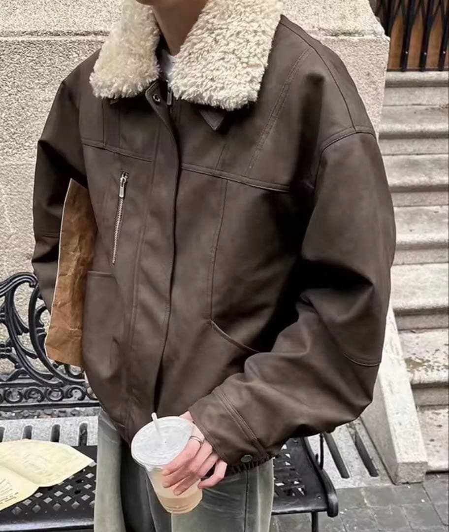 コットンジャケット　オートバイジャケット　メンズ　カジュアルアウター