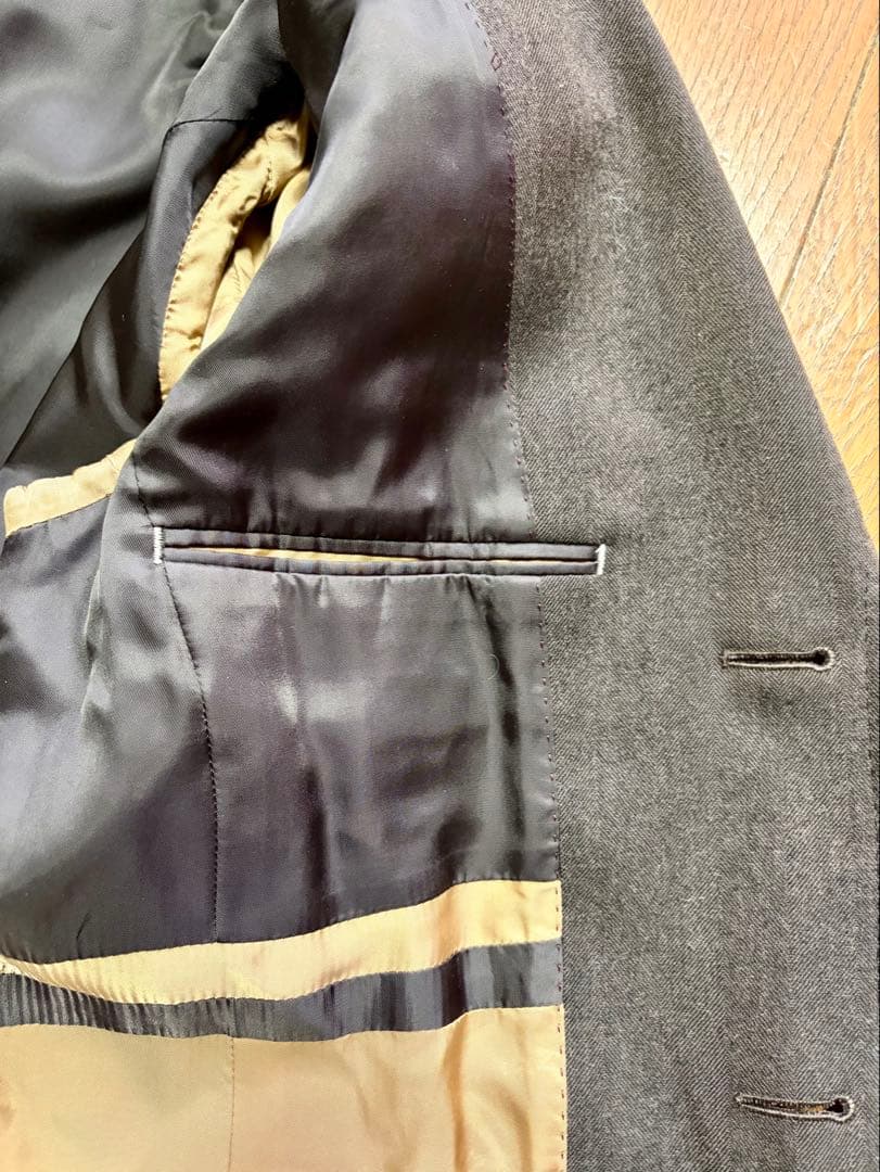 ポールスミス ロンドン ヘリンボーン×ベルベット 英国クラシック ロングコート