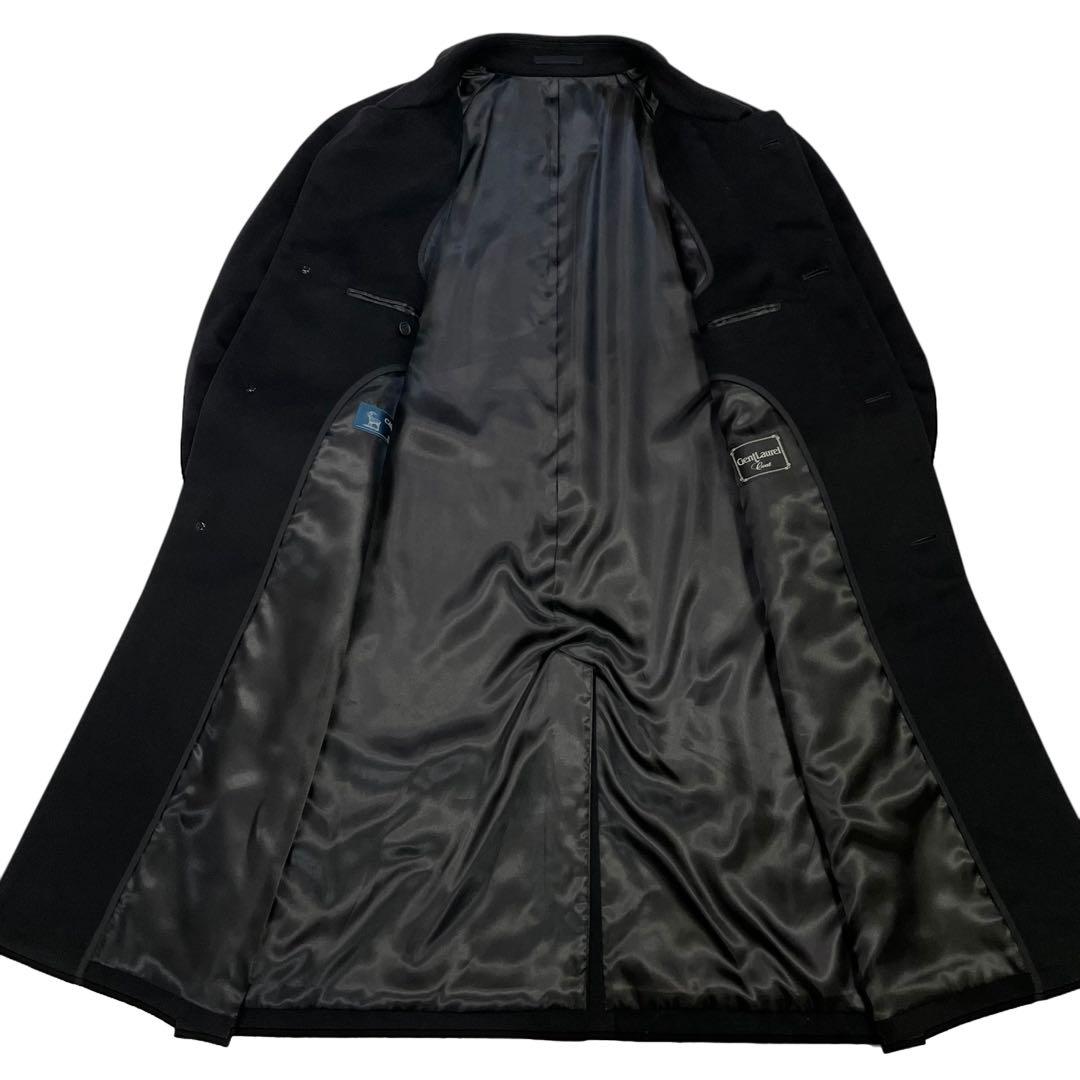 【美品】Gent Laurel ステンカラーコート カシミヤ ロング丈 ブラック