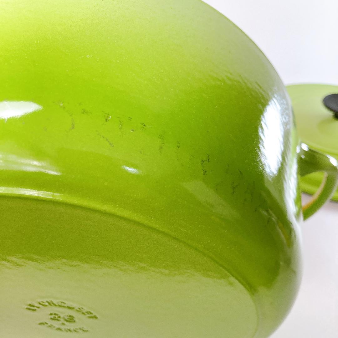 ルクルーゼ ココットロンド 26cm 両手鍋 グリーン　|3350|