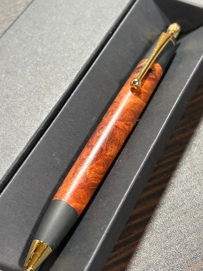 【廃盤】野原工芸　ボールペン（花梨瘤/玉クリップ）