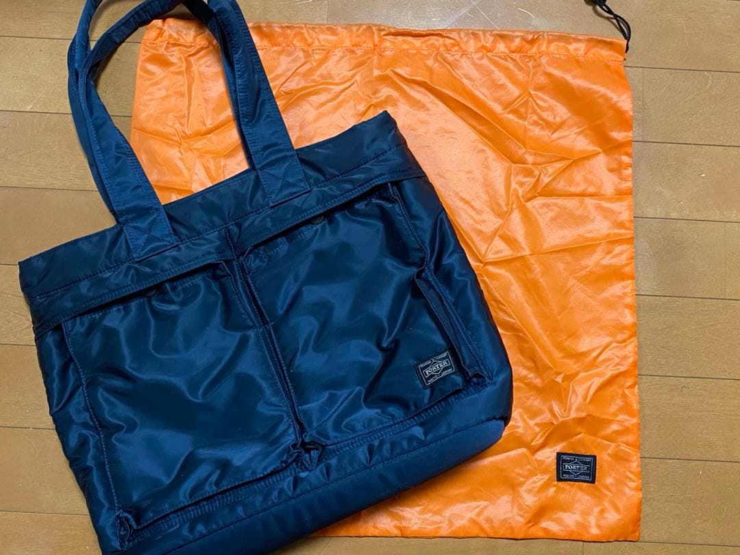 吉田カバン　ポータータンカー　トートバッグ　アイアンブルー　未使用巾着つき