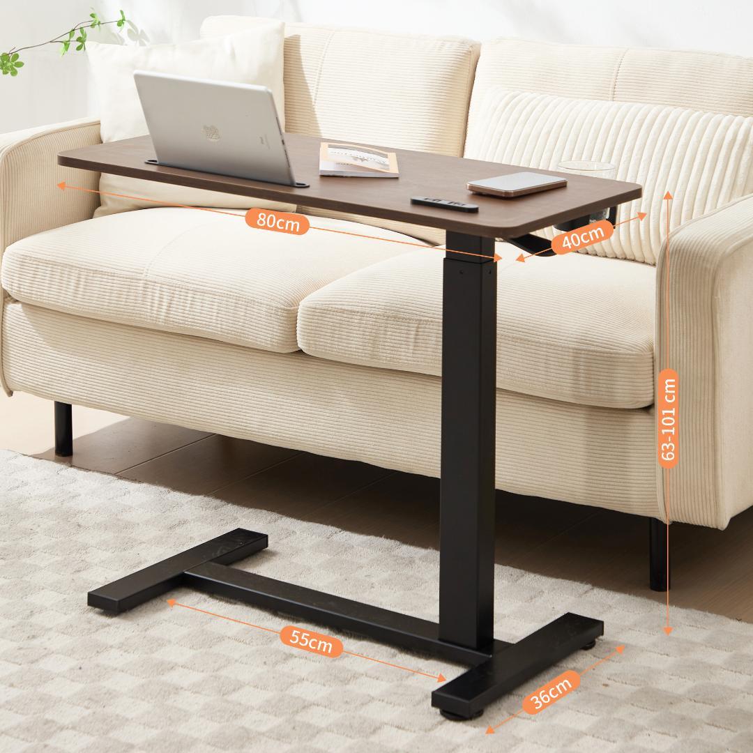 サイドテーブル ソファテーブル コンセント付き ipadホルダー 80x40cm