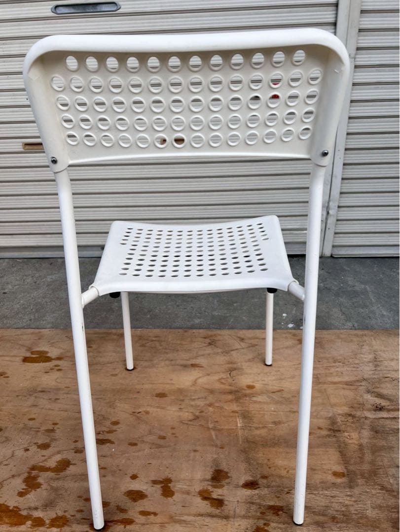 IKEA ADDE チェア 4脚セット ホワイト スタッキング 椅子