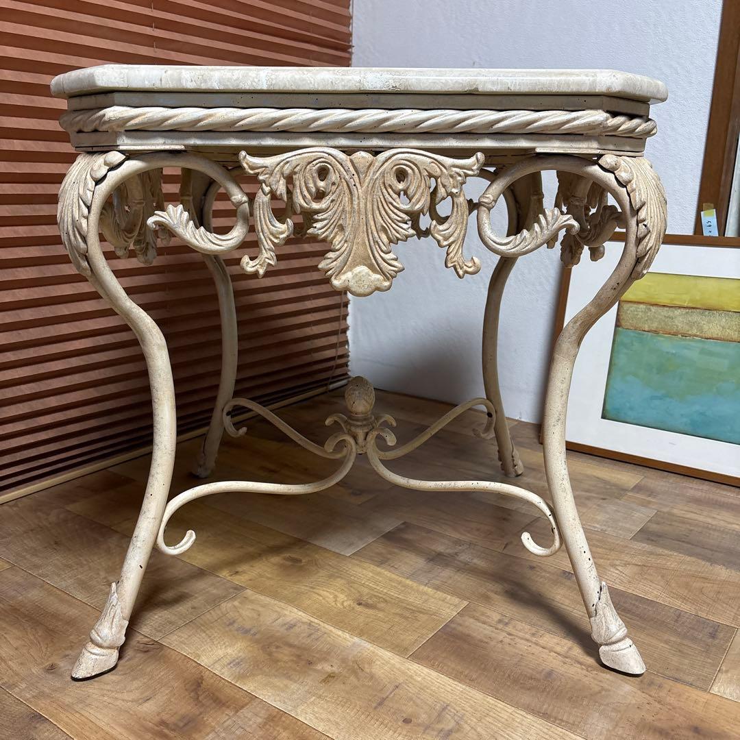 大理石　アイアン　マーブルテーブル　コーヒーテーブル　センターテーブル　イタリ