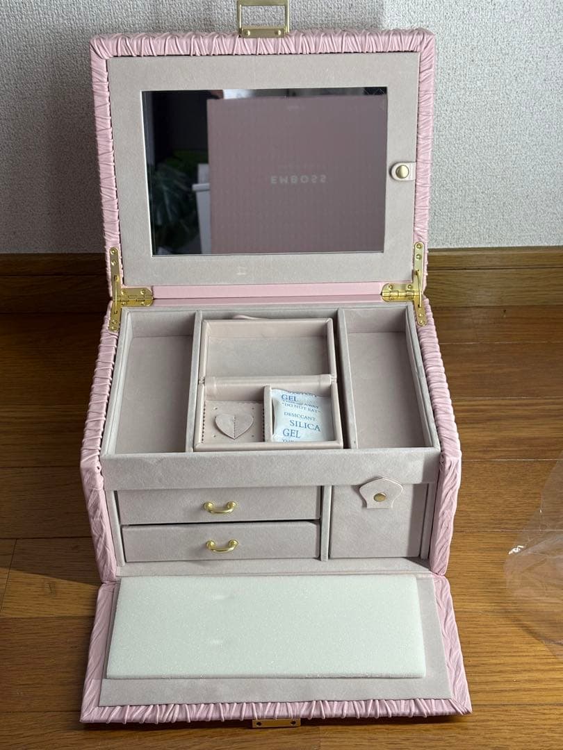 Francfranc エンボス ジュエリーボックスＬ　ピンク