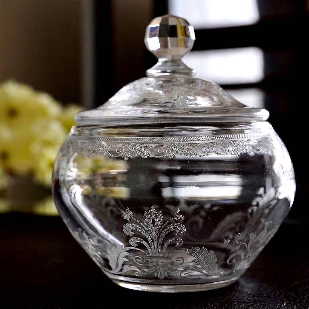 オールドバカラBACCARAT★オステンド★ボンボニエール シュガーボウル 蓋物