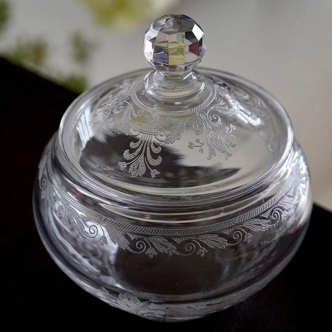 オールドバカラBACCARAT★オステンド★ボンボニエール シュガーボウル 蓋物