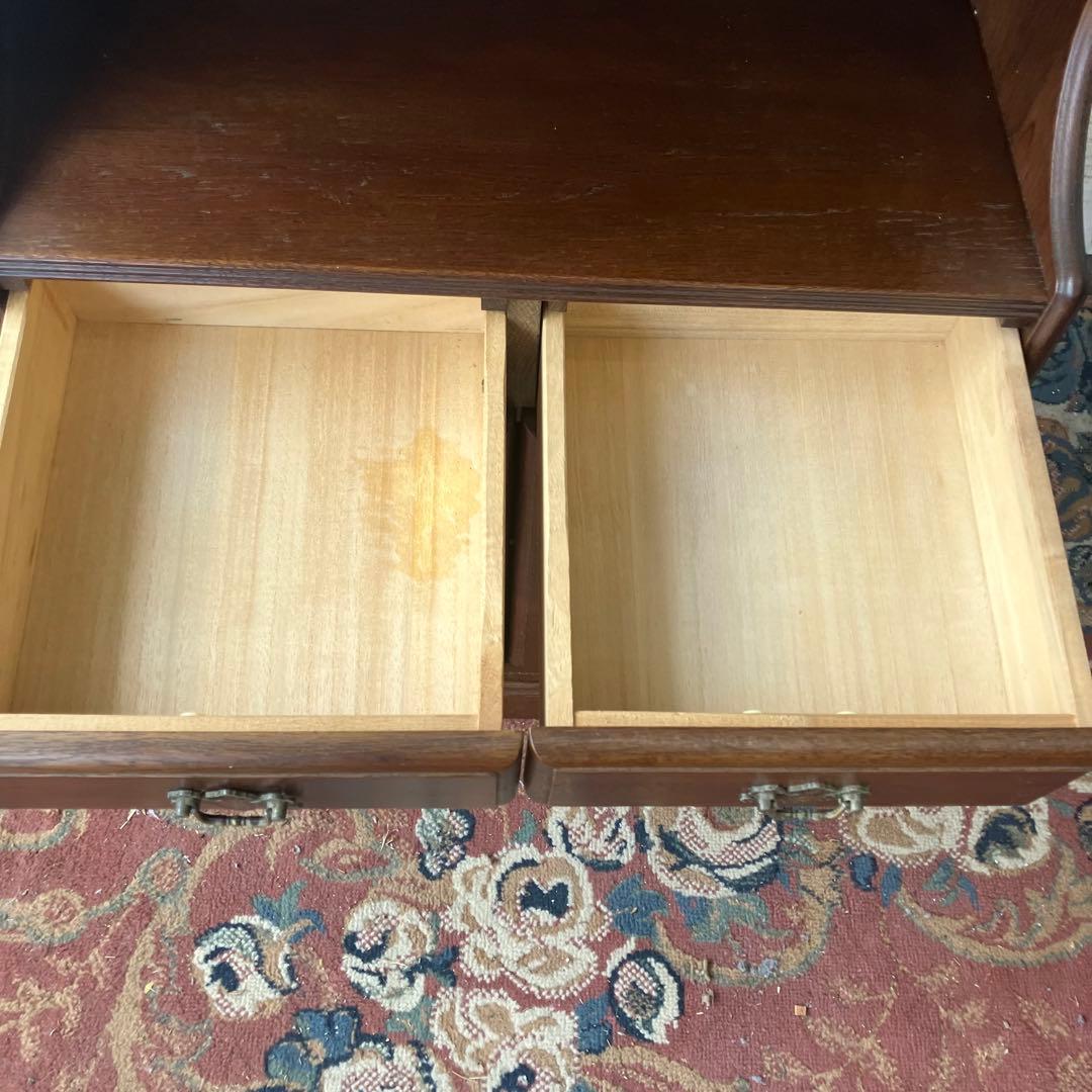 昭和レトロ 木製コンソールテーブル コールキャビネット 電話台 花台チェスト