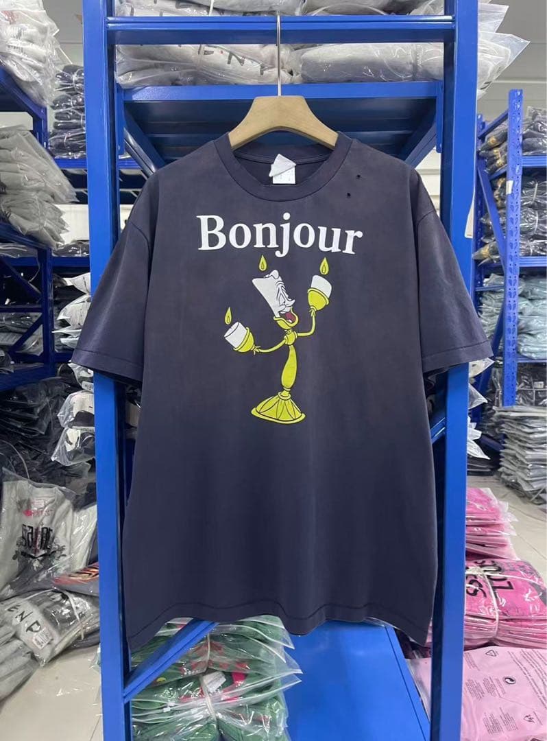 《新品・未使用》BONJOUR ウォッシュ加工 ヴィンテージ 半袖Tシャツ