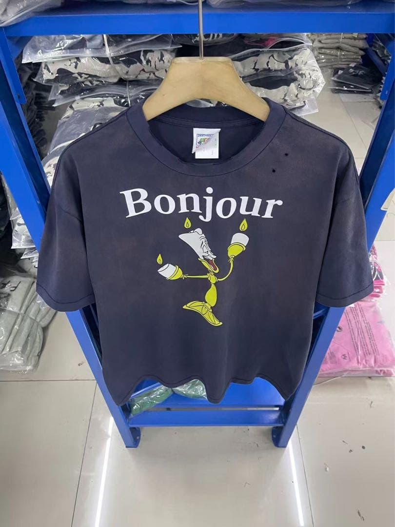 《新品・未使用》BONJOUR ウォッシュ加工 ヴィンテージ 半袖Tシャツ