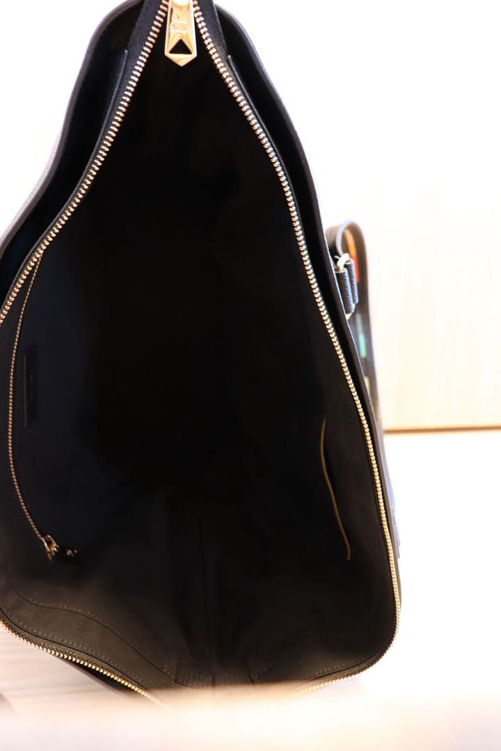 【Paul Smith】インレイドストライプハンドル トートバック　ブラック