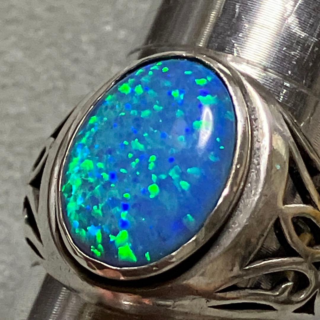 オパール SILVER 925 指輪 シルバーリング 17号
