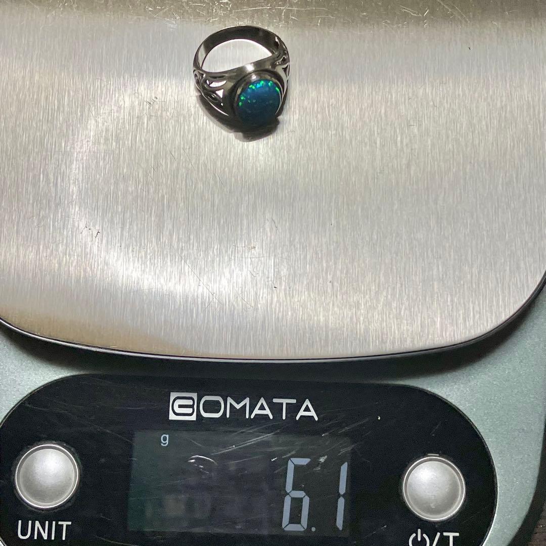 オパール SILVER 925 指輪 シルバーリング 17号