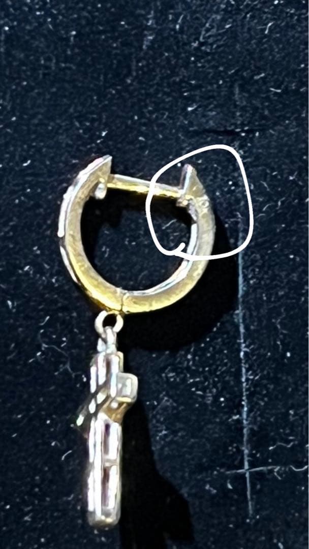 AVALANCHE 10K イエローゴールド ダイヤモンド クロスピアス