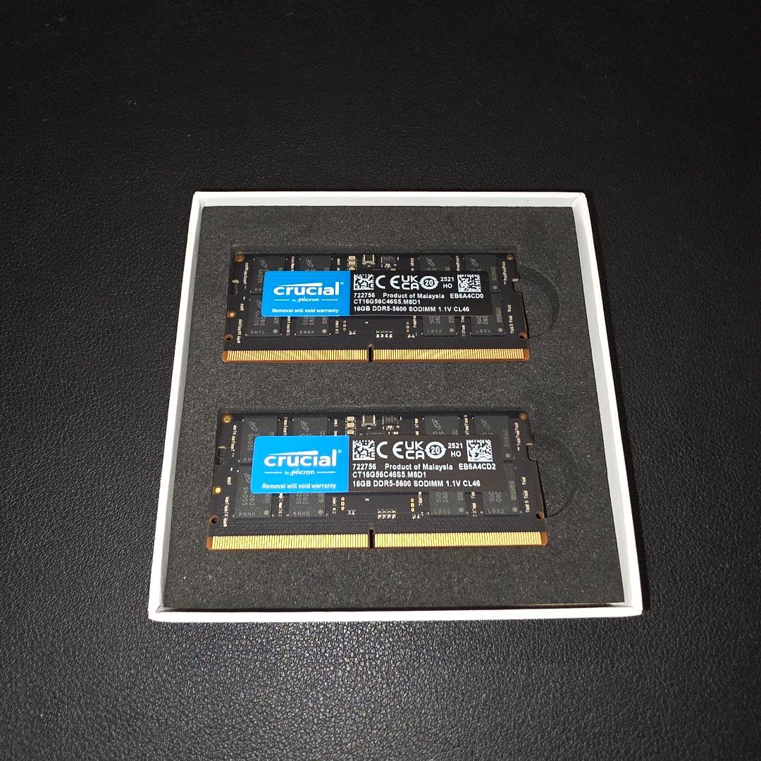 ノートPC メモリ crucial DDR5 5600 32GB SODIMM
