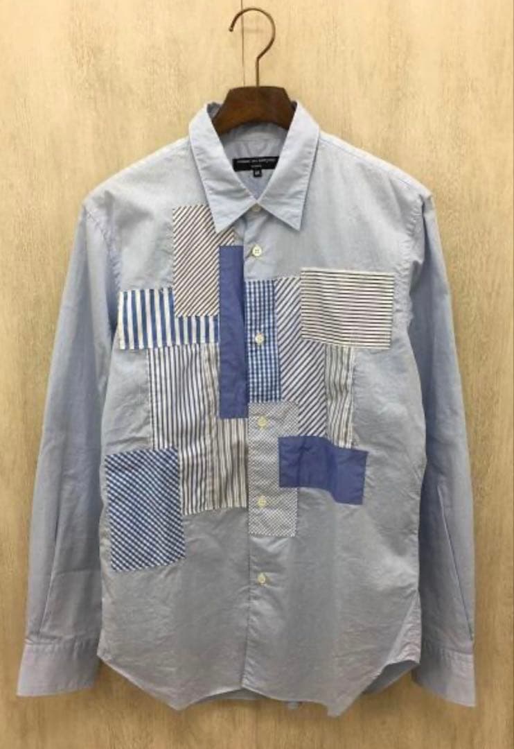 コムデギャルソンオム 16SS パッチワーク長袖シャツ M コムデギャルソン