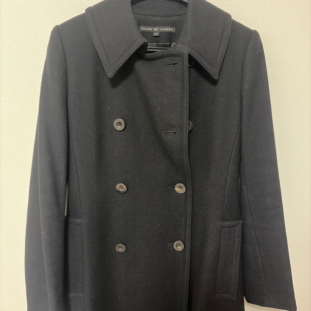 美品✨ラルフローレン ロングコート ヘリンボーン柄 ウール ステンカラーコート