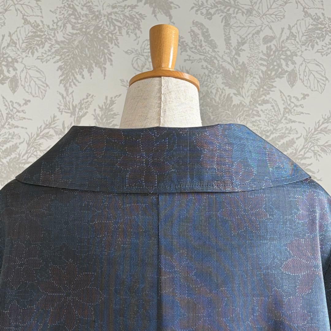着物リメイク大島紬と上質な紬のリバーシブルコート