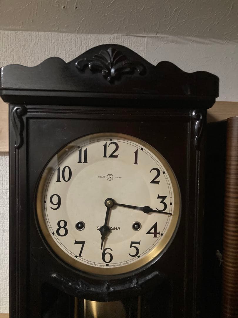 SEIKOSHA 柱時計 宮型本打ち式ボンボン時計 稼働中