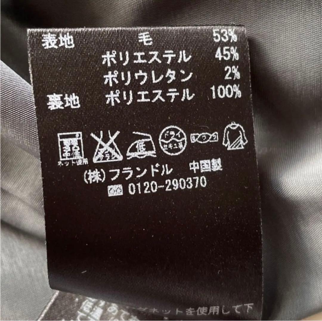 美品　LE SOUK ルスーク ＊ パンツスーツ 38 黒 ストライプ