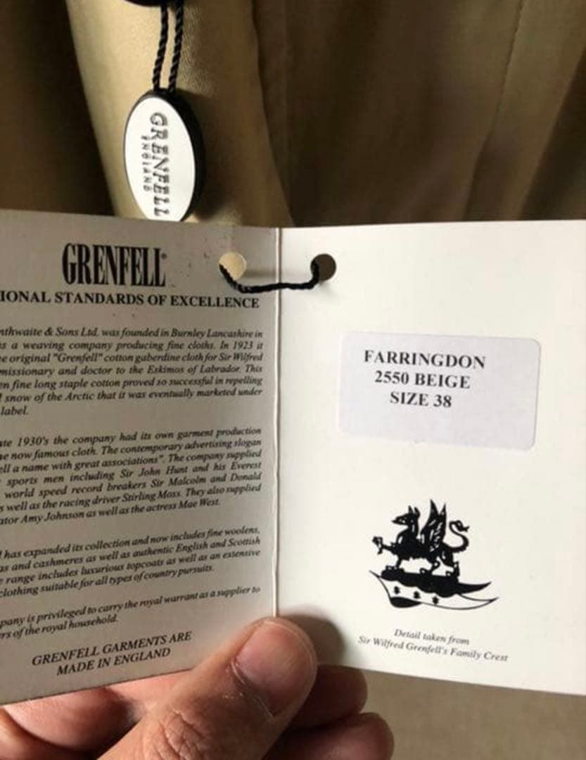 GRENFELL(グレンフェル)FARRINGDON ステンカラーコート/38