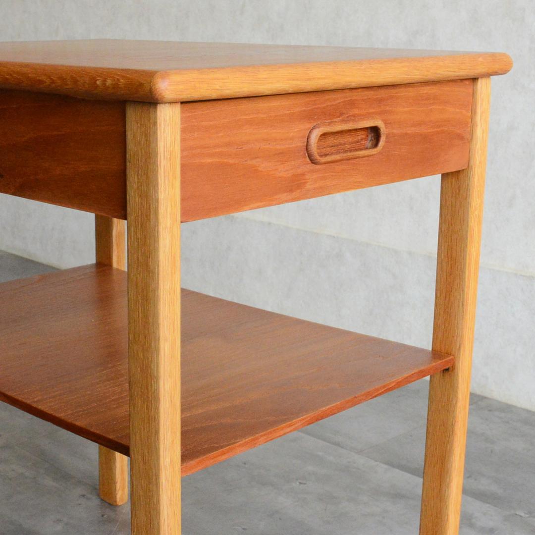 デンマーク 北欧ヴィンテージ チーク サイドテーブル 北欧家具 ナイトテーブル