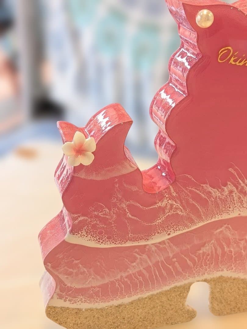 ⑨シーサーのオーシャンアート　沖縄　(メス)　レジンアート